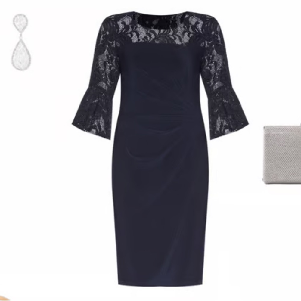 Adrianna Papell Black Lace Dress